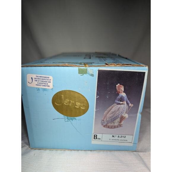 Lladro Spain Porcelain Figurine Evita 5212 Girl Umbrella Parasol Original Box - Picture 13 of 13